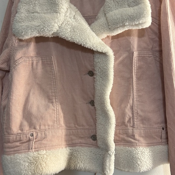 NEW Celebrity Pink Size XXL Pink Corduroy Sherpa Lined Moto Jacket Women - Picture 4 of 7